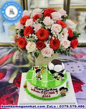 Combo Bánh Kem Và Hoa Tươi 77